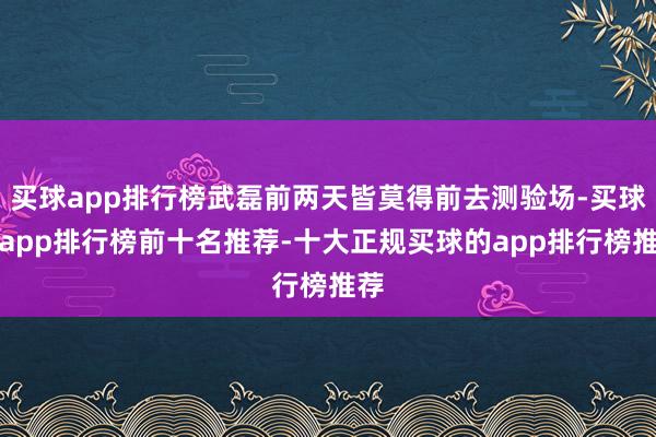 买球app排行榜武磊前两天皆莫得前去测验场-买球的app排行榜前十名推荐-十大正规买球的app排行榜推荐