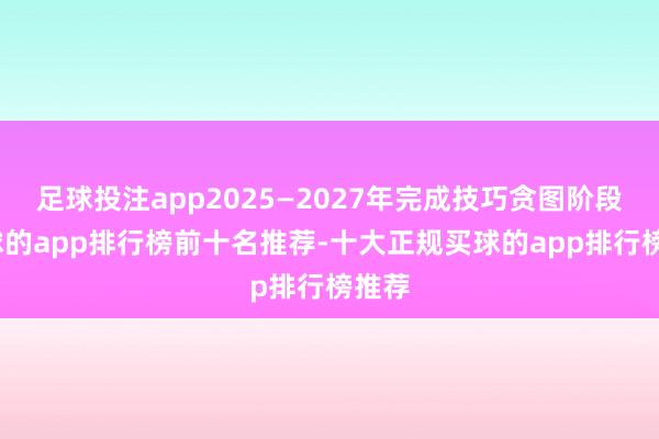 足球投注app2025—2027年完成技巧贪图阶段-买球的app排行榜前十名推荐-十大正规买球的app排行榜推荐