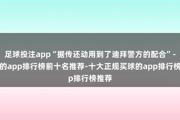 足球投注app“据传还动用到了迪拜警方的配合”-买球的app排行榜前十名推荐-十大正规买球的app排行榜推荐