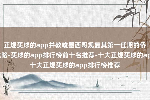 正规买球的app并教唆墨西哥规复其第一任期的侨民保护左券战略-买球的app排行榜前十名推荐-十大正规买球的app排行榜推荐