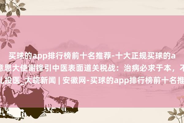 买球的app排行榜前十名推荐-十大正规买球的app排行榜推荐中国驻好意思大使谢锋引中医表面道关税战：治病必求于本，不成病急乱投医_大皖新闻 | 安徽网-买球的app排行榜前十名推荐-十大正规买球的app排行榜推荐