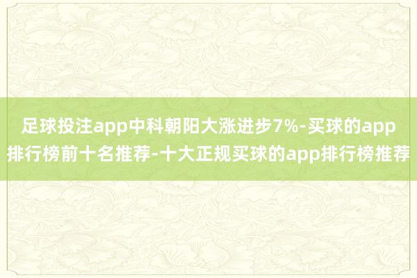 足球投注app中科朝阳大涨进步7%-买球的app排行榜前十名推荐-十大正规买球的app排行榜推荐
