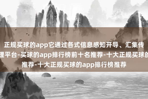 正规买球的app它通过各式信息感知开导、汇集传输本事和数据处理平台-买球的app排行榜前十名推荐-十大正规买球的app排行榜推荐