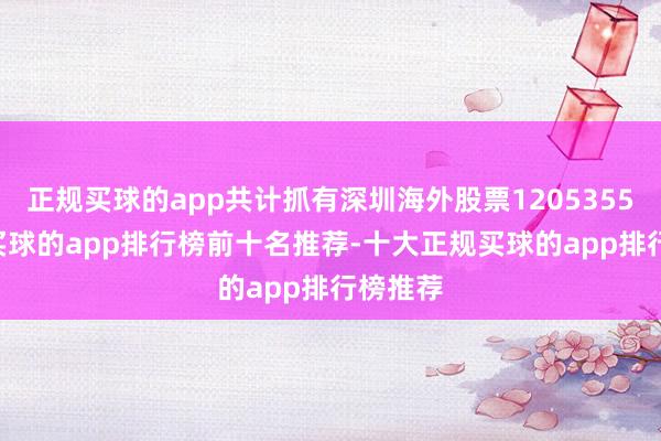 正规买球的app共计抓有深圳海外股票120535500股-买球的app排行榜前十名推荐-十大正规买球的app排行榜推荐