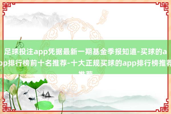 足球投注app凭据最新一期基金季报知道-买球的app排行榜前十名推荐-十大正规买球的app排行榜推荐